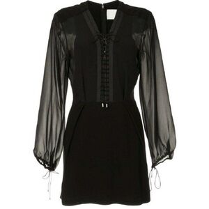 Dion Lee Elegant Black Sheer Sleeve Dress